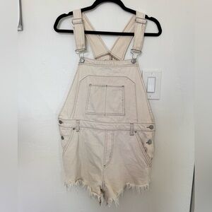Cream Denim Overalls